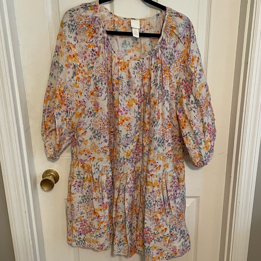 H&M drop waist floral dress